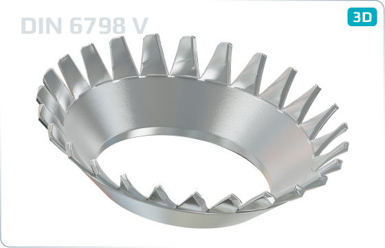 Fächerscheiben versenkt - DIN 6798 V