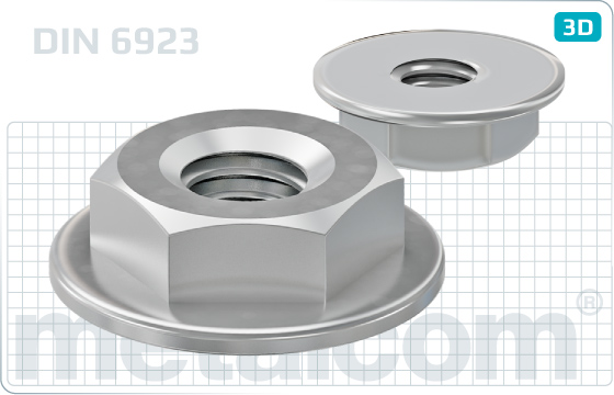 Sechskantmuttern mit Flansch - DIN 6923