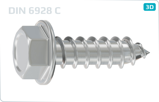 Blechschrauben mit Sechskant - Flanschkopf - DIN 6928 C