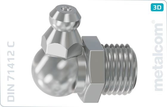 Sechskantschrauben Kegelschmiernippel mit Kegelkopf (90°) - DIN 71412 C