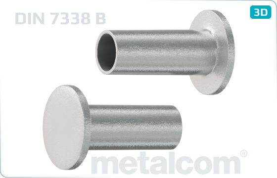 Tubular rivets semitubular for brake and clutch lining - DIN 7338 B