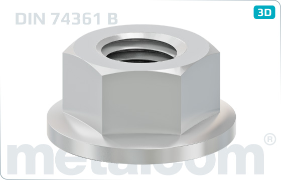 Hexagon nuts with flat collar - DIN 74361 B