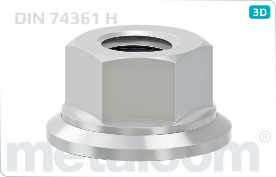 Hexagon nuts wheel nuts with thrust plate - DIN 74361 H