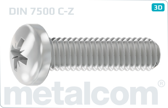 Threadforming screws cross recessed pan head - DIN 7500 C-Z