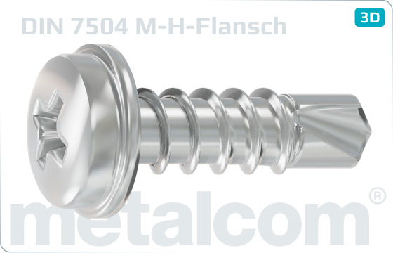 Self-drilling tapping screws cross recessed pan head with flange - DIN 7504 M-H-Flansch