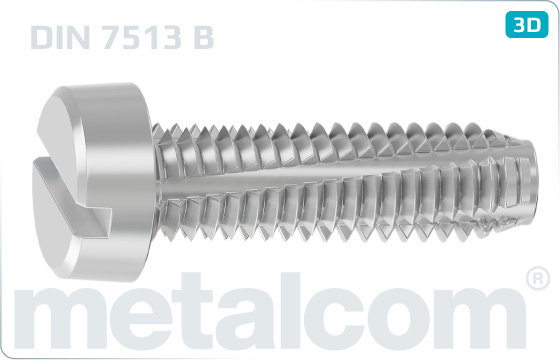 Thread-cutting screws slotted cheese head - DIN 7513 B