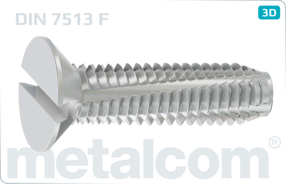 Thread-cutting screws slotted countersunk head - DIN 7513 F