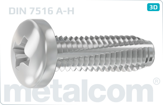 Thread-cutting screws cross recessed pan head - DIN 7516 A-H