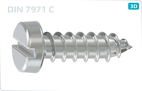 Tapping screws slotted pan head - DIN 7971 C