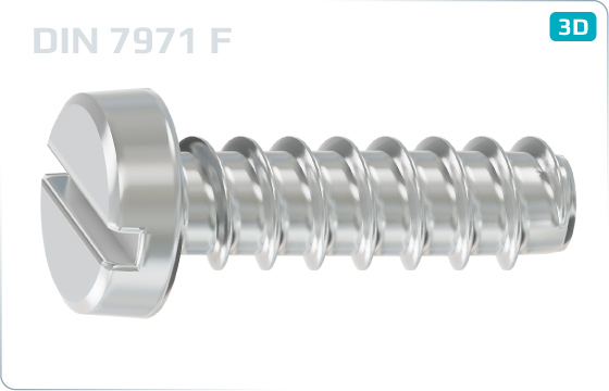 Tapping screws slotted pan head - DIN 7971 F