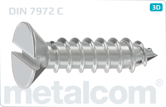 Tapping screws slotted countersunk head - DIN 7972 C