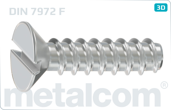 Tapping screws slotted countersunk head - DIN 7972 F