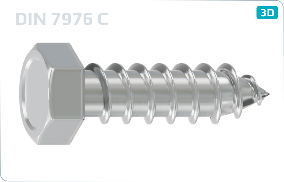 Tapping screws hexagon head - DIN 7976 C