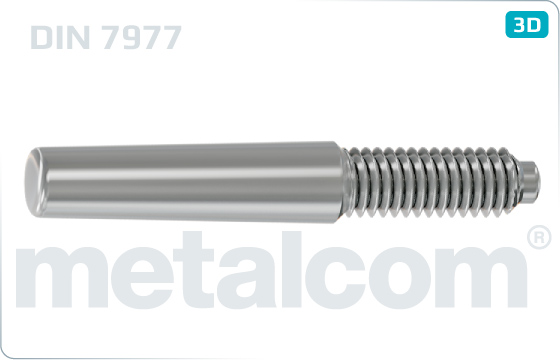 Taper pins with external thread and constant pin length - DIN 7977