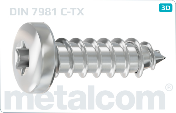 Tapping screws hexalobular internal drive (TORX) pan head - DIN 7981 C-TX