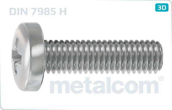 Kreuzschlitzschrauben mit Linsenkopf - DIN 7985 H 