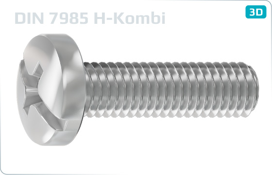 Kreuzschlitzschrauben mit Linsenkopf - DIN 7985 H-Kombi