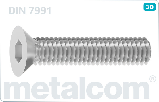 Hexagon socket screws countersunk head - DIN 7991