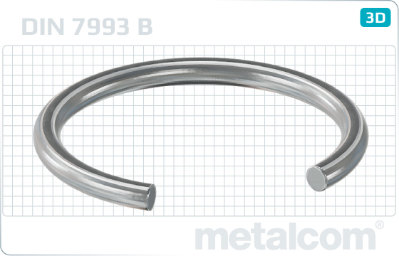 Pierścienie zabezpieczające pierścienie z drutu do otworów - DIN 7993 B