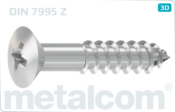 Wood screws cross recessed raised countersunk head - DIN 7995 Z