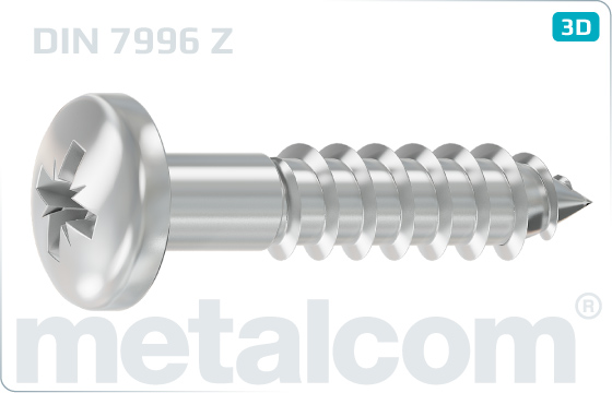 Wood screws cross recessed round head - DIN 7996 Z