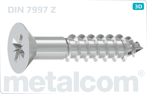 Wood screws cross recessed countersunk head - DIN 7997 Z