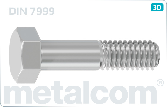 Hexagon fitted bolts with large head - DIN 7999