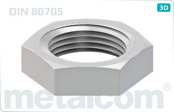 Hexagon nuts thin with small width across flats - DIN 80705