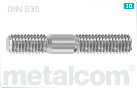 Studs metal end = 2d - DIN 835