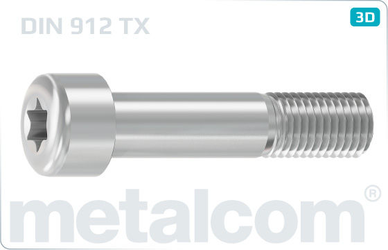 Hexalobular internal drive (TORX)screws cap head - DIN 912 TX