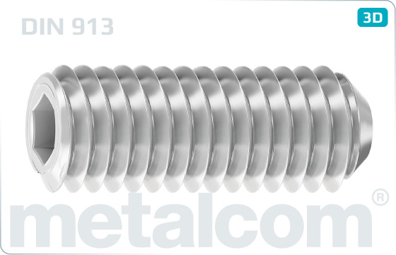 Set screws hexagon socket with flat point - DIN 913