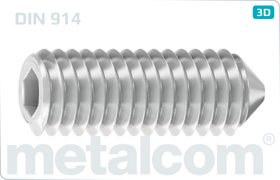 Set screws hexagon socket with cone point - DIN 914