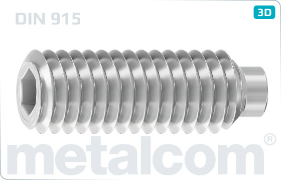 Set screws hexagon socket with full dog point - DIN 915