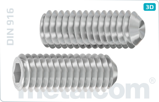 Set screws hexagon socket with cup point - DIN 916