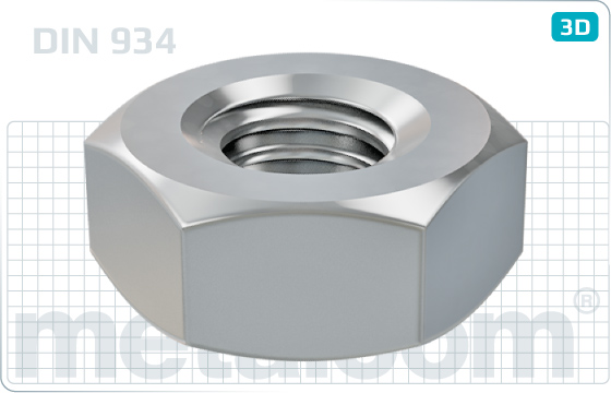 Hexagon nuts with metric fine thread - DIN 934