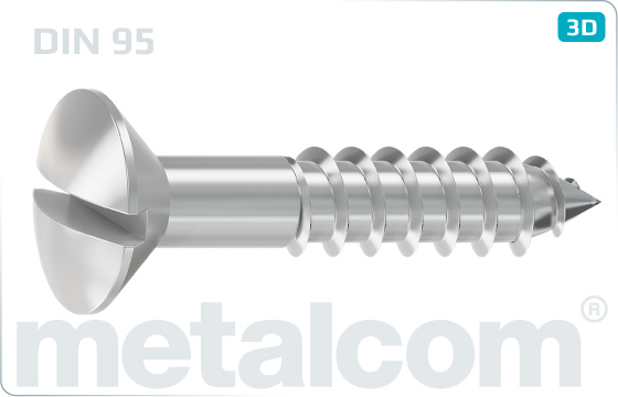 Wood screws slotted raised countersunk head - DIN 95