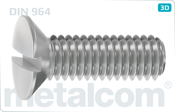 Slotted screws raised countersunk head - DIN 964