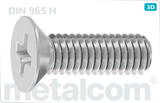 Cross recessed screws countersunk head - DIN 965 H