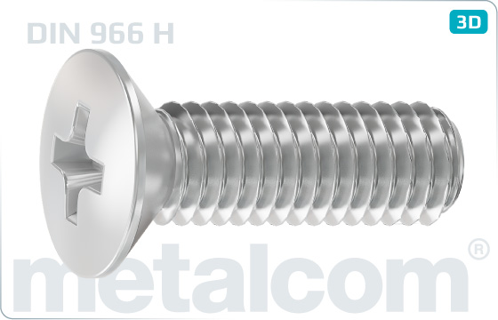 Cross recessed screws raised countersunk head - DIN 966 H