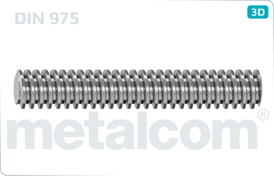 Threaded rods length 1000 mm, trapezoidal thread - DIN 975