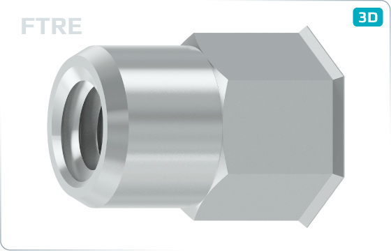 Blindnietmuttern mit Kleinkopf und teilweise Sechskant - FTRE