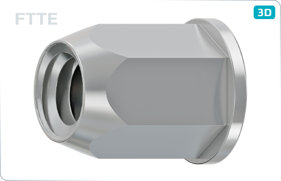 Threaded inserts cylindrical head and hexagonal shank - FTTE