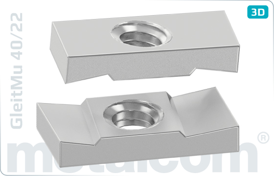 Square nuts T-nuts for channels type 40/22 - 40/22