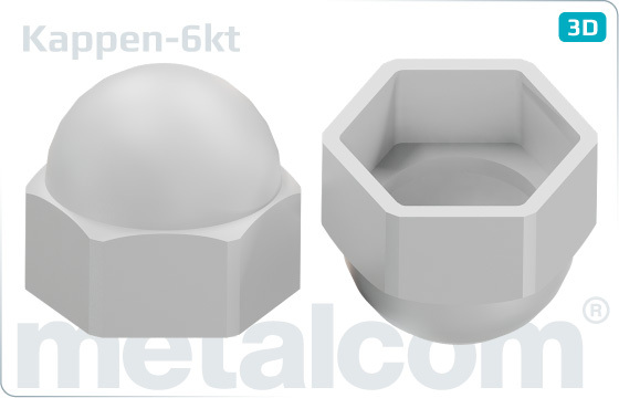 Kappen für Sechskantschrauben und -muttern - Weiss, Grau, Schwarz