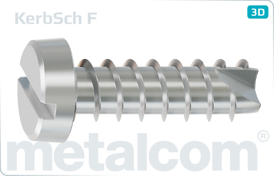 Schrauben für Kuntstoff Kerbschrauben mit Zylinderkopf und Schlitz - F