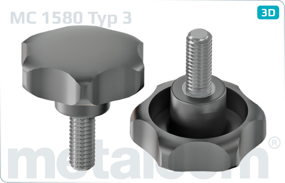 Hand-tightened screws with star head - Typ 3