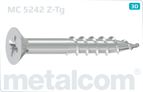 Chipboard screws cross recessed countersunk head partly threaded - Z-Tg