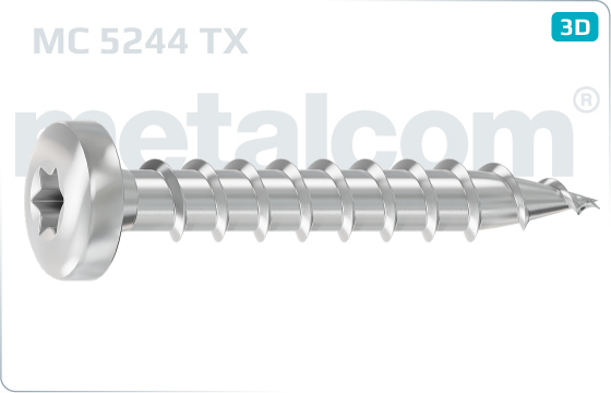 Spanplattenschrauben mit Pan-Head und mit Innensechsrund (TORX) - TX