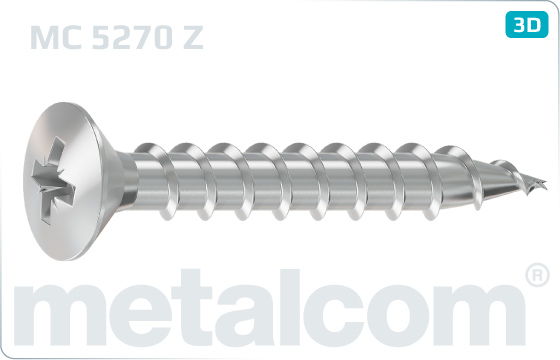 Chipboard screws cross recessed raised countersunk head - Z