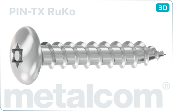 Security screws tapping hexalobular internal drive (TORX) button head screws - RuKo